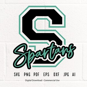 Spatans Cursive Spartans SVG PNG, Spartans Mascot Svg, Spartans Cheer Svg, Spartans ...