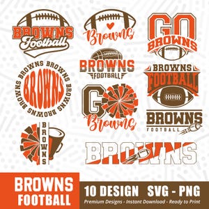 Paquete de fútbol de los Browns SVG PNG, paquete de los Browns svg, paquete de fútbol, equipo deportivo Svg, paquete svg, archivo de corte Cricut, descarga instantánea, vector