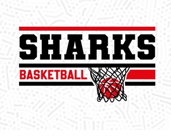 Sharks Basketball SVG, PNG, Clipart (Digital File)
