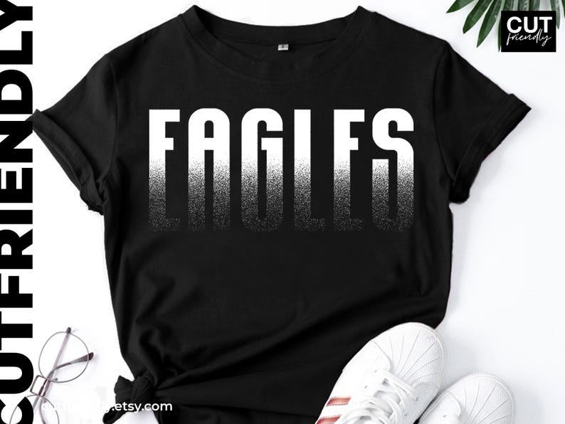 Eagles design mockup showing shirt application for front view