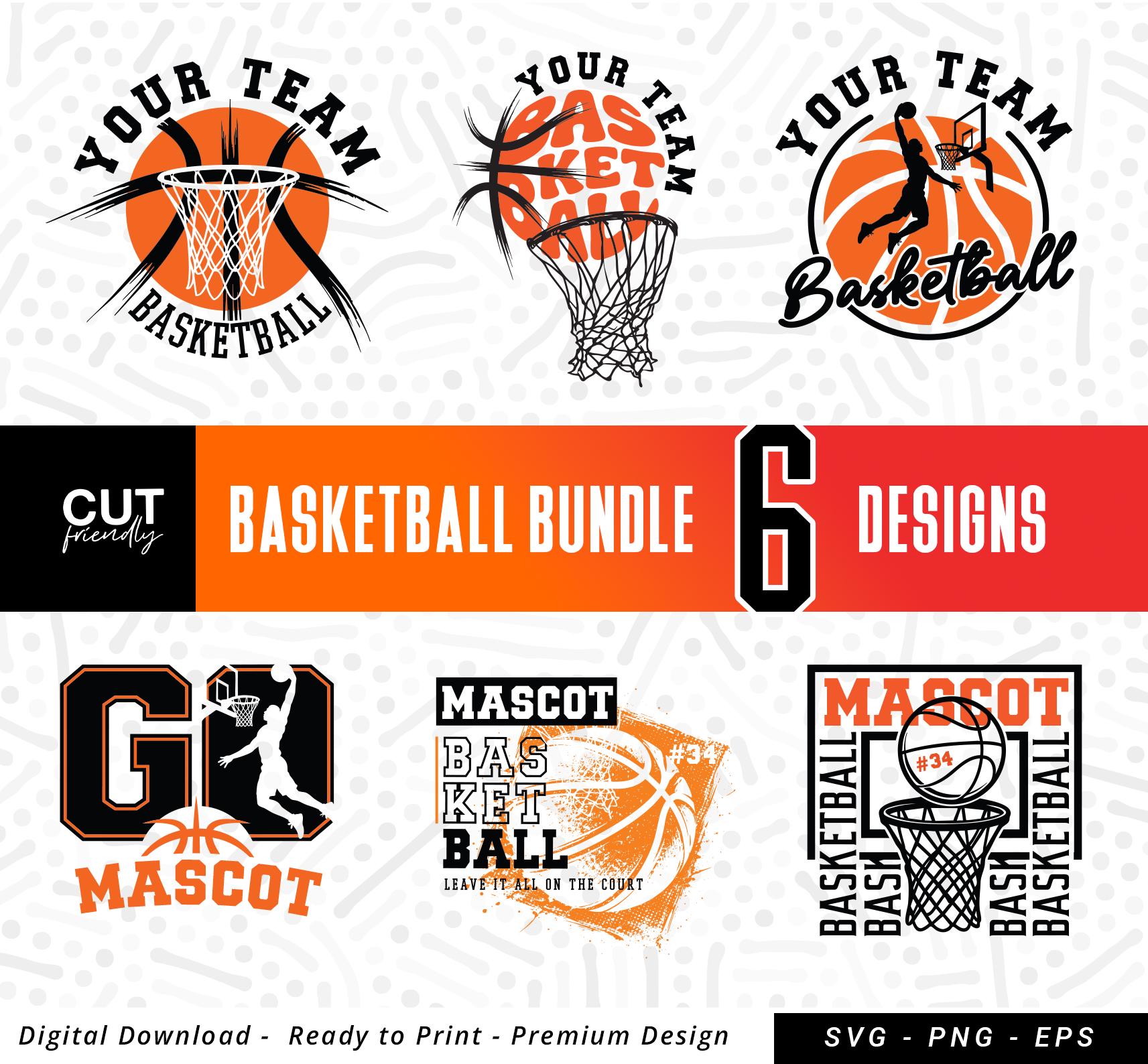 Basketball Team Template Set: 6 Editable Designs - Custom Name & Number ...