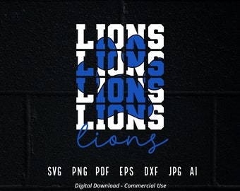 Stacked Lions Paw SVG, School Mascot (Digital Download)