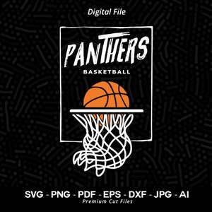 Basketball SVG PNG, Panther Basketball, Panther, Panthers, Basketball, svg, Cheer svg, Sublimation, Digital Download, Basketball Clipart