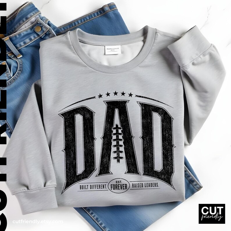 Football dad sublimation artwork with rugged retro sports vibe