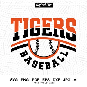 Baseball SVG PNG, Tiger Baseball, Tiger, Tigers, Baseball svg, Tigers Vibes svg, Tiger Shirt, Cricut svg, Digital Download, Sublimation PNG