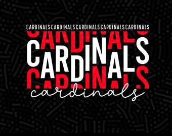 Stacked Cardinals SVG, PNG, Typography Clipart (Digital Download)