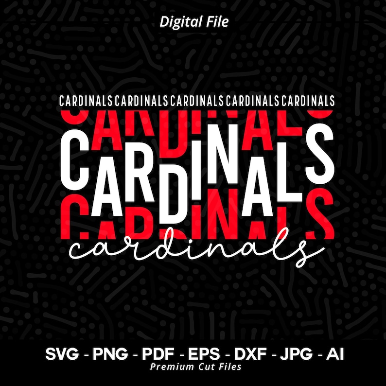 Stacked Cardinals SVG, PNG, Typography Clipart (digital Download) - Etsy
