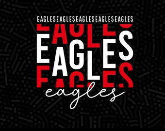 Stacked Eagles SVG PNG, Cheer Design (Digital Download)