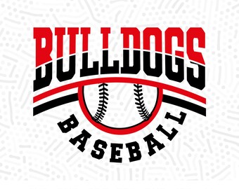 Bulldog Baseball SVG: School Spirit Clipart (Digital Download)