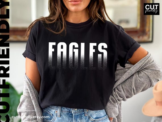 Eagles Sublimation PNG Design – Melting Effect Eagles Shirt, Game Day School Spirit Tee, Sports Team Typography PNG
