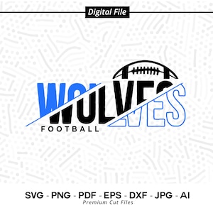 Clipart football loups SVG, PNG, (téléchargement numérique)