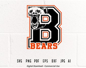 Bears Mascot SVG, School Spirit Graphic (Digital Download)