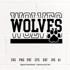 Wolves SVG PNG, Wolves Paw svg, Wolves Mascot svg, Wolves Cheer svg, Wolves Vibes svg, School Spirit svg, Wolves Sport, Wolves Love svg