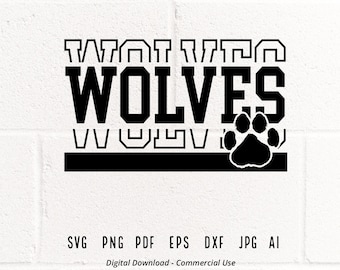 Wolves SVG PNG, Mascot, Cheer, Sport (Digital Download)