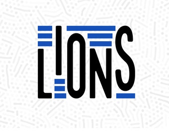 Lions Mascot SVG PNG, School Spirit (Digital File)