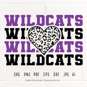 Wildcats SVG PNG, Wildcats  Mascot svg,Wildcats Leopard Heart, Wildcats Cheer svg, Wildcats Shirt svg, Wildcats Heart svg, Wildcats Mom svg