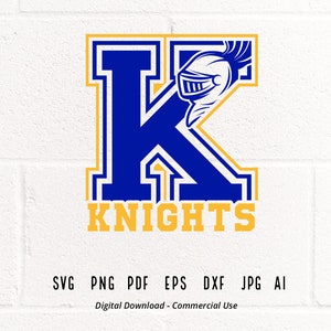 Knights SVG PNG, Knights Face svg, K Knights svg, Knights Mascot svg, Knights Cheer svg, Knights Vibes, School Spirit svg, Knights Sport svg
