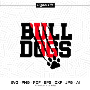Bulldogs Paw SVG PNG, Bulldogs Svg, Bulldog Svg, Paw Claw Svg, Bulldogs Cheer svg, Bulldogs Vibes svg, School Spirit svg, Bulldogs Sport svg