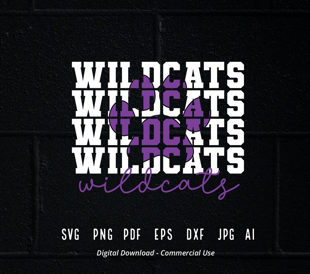 Stacked Wildcats Paw SVG, Wildcats Mascot Svg, Wildcats Svg, Wildcats