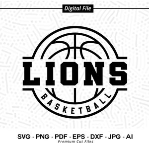 Basketball SVG PNG, Lions, Basketball, svg, Lion Basketball, Lion, Cheer svg, Sublimation png, Digital Download, Basketball Clipart, Cricut