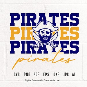 Pirates SVG PNG, Pirates Face svg, Pirates Mascot svg, Pirates Shirt svg, Pirates Cheer svg, Pirates Vibes svg, School Spirit svg