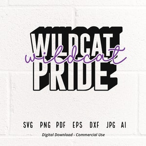 Wildcat SVG PNG, Wildcat Pride svg, Wildcat Mascot svg, School Pride Mascot svg, Mascot svg, School Spirit Shirt, Wildcats svg,Wildcat Vibes