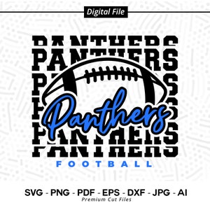 Football svg, Panther Football svg, Panthers, Football, svg, Sublimation, Cricut, Cut file, SVG for Shirts, Football Design,Stacked Panthers