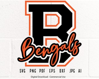 Mascote dos Bengals em SVG e PNG, Camiseta dos Bengals, Esporte, Mãe (Download Digital)