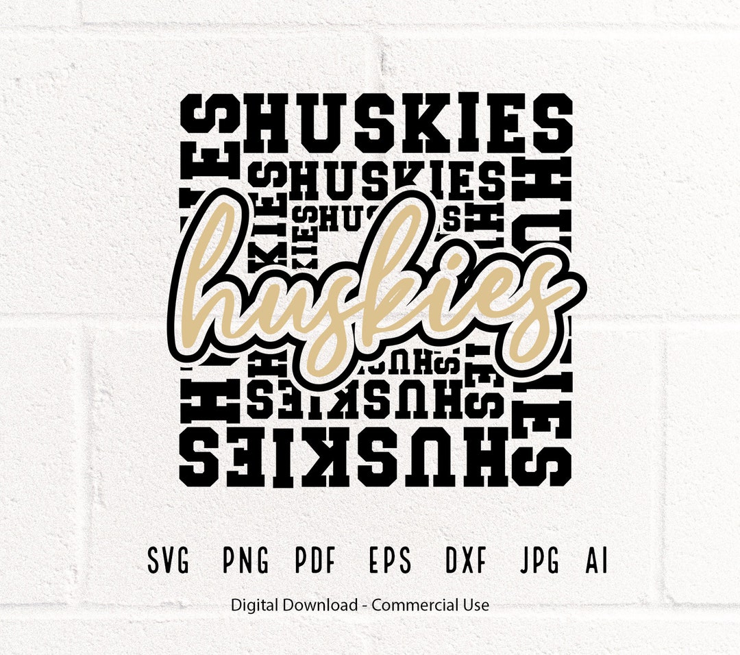 Huskies Mascot SVG, School Spirit Typography (digital Download) - Etsy