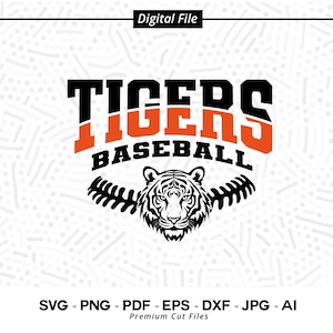 Tigers Baseball SVG PNG, Tigers Baseball Shirt, Baseball svg, Baseball Mom, Tigers, Tiger, Baseball Design, Tigers Cheer, Cricut Cut Files