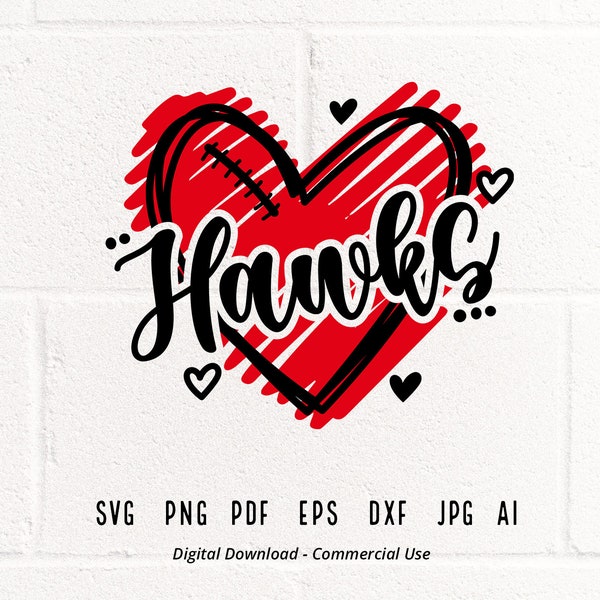 Hawk Heart svg, Hawk, Hawks, Heart svg, png, Sublimation, Heart Clipart, Cricut svg, Cheer svg, SVG for Shirts, SVG for Cricut, Shirt Design