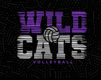 Wildcats Volleyball SVG PNG, Team Spirit Design (Digital Download)