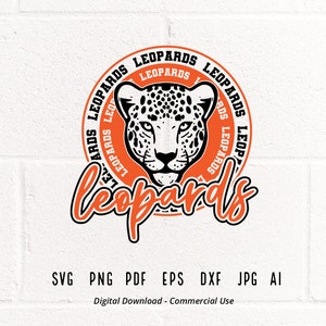 Leopards SVG PNG, Leopards Face svg, Leopards Mascot svg, Leopards Cheer, Leopards Vibes, School Spirit svg, Leopards Sport, Leopards Pride