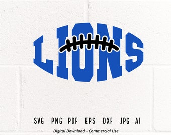 Lions Football SVG, School Mascot, Pride Design (Digital Download)
