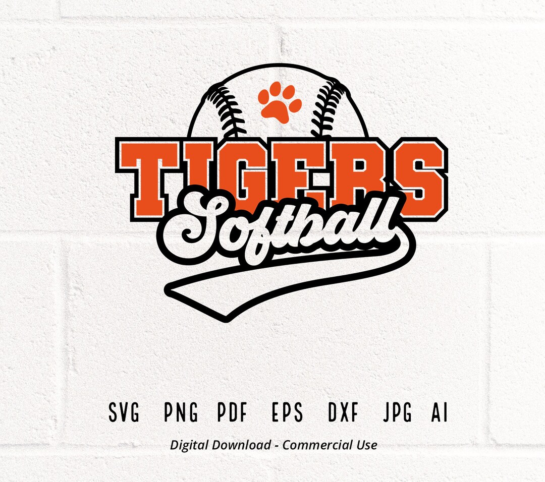 Tigers SVG PNG, Tiger Svg, Softball Svg, Tiger Softball Svg, Tigers