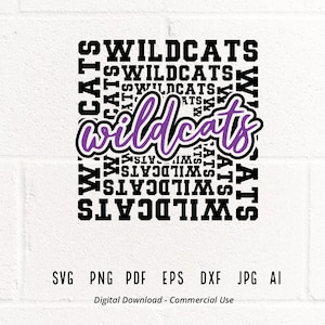 Wildcats SVG PNG, Wildcats Mascot svg, Wildcats Cheer svg, Wildcats Shirt svg, Wildcats Sport svg, School Spirit svg, Wildcats Typography