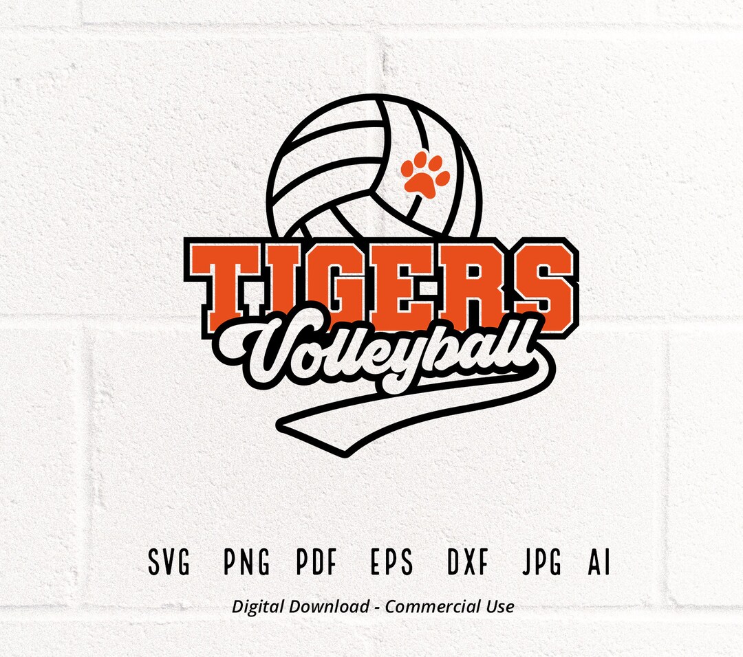 Tigers SVG PNG, Tiger Svg, Volleyball Svg, Tiger Volleyball Svg, Tigers