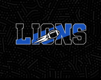 Lions Football SVG, PNG, School Spirit (Digital Download)
