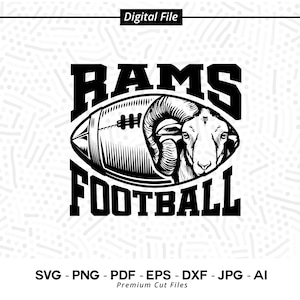 Rams SVG PNG, Rams Fußball svg, Rams Gesicht svg, Ram, Fußball Svg, Rams Maskottchen svg, Rams jubeln svg, Rams Vibes, Schulgeist, Sublimation