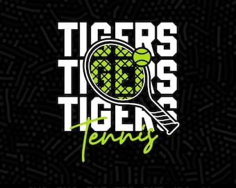 Tiger Tennis SVG, Cheer Design (Digital Download)
