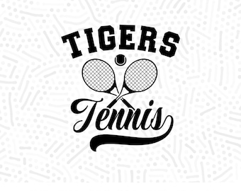 Tiger Tennis SVG, Mascot Shirt Design (Digital Download)