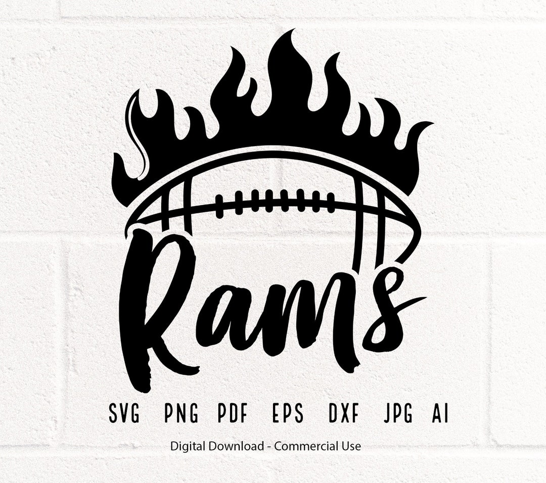 Rams SVG PNG, Rams Football Svg, Rams Cheer Svg,football Fire Svg