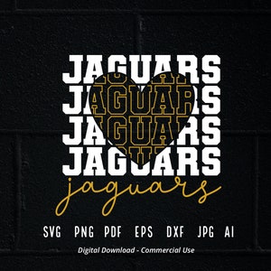 Stacked Jaguars SVG, School Team Mascot (Digital Download)