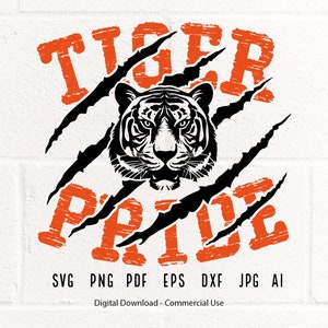 Tiger Pride SVG PNG, Tiger Claw svg, Tiger Face svg, Tigers Shirt svg, Tiger svg,Tigers Mascot svg, Tigers Vibes svg,School Spirit svg
