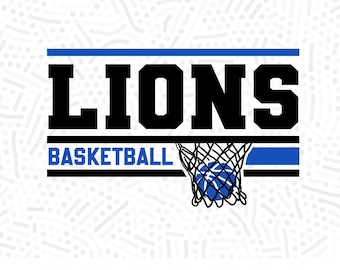 Lions Basketball SVG, School Spirit Design (Digital Download)