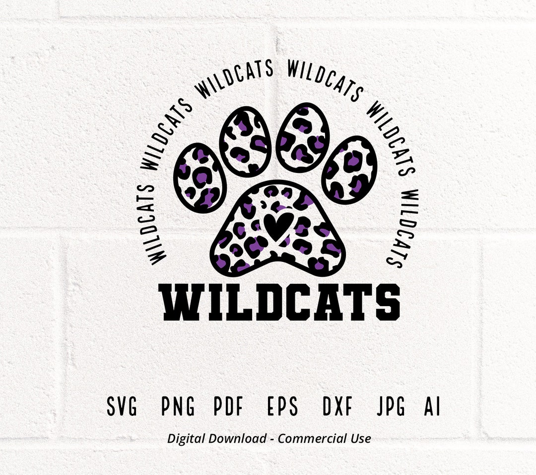 Wildcats SVG PNG, Wildcats Paw Svg, Leopards Paw Svg, Leopard Svg