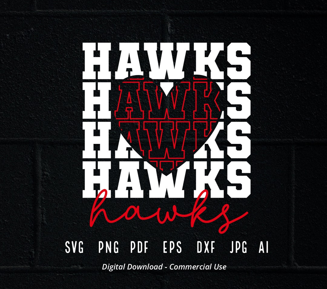 Heart Hawk Hawk Heart Graphic, Cheer SVG, Shirt Design (digital Download) - Etsy