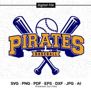 Pirates Baseball SVG PNG, Baseball svg, Pirates svg, Baseball Shirt svg, Baseball Mom svg, Pirates Pride svg, Pirates Cheer svg, Cricut