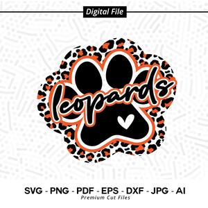 Leopards Paw Svg Png, Leopards Svg, Leopard Svg, Leopard Paw, Leopard Paw Svg, Leopards , Leopards Pride, Leopards Cheer, Paw Svg