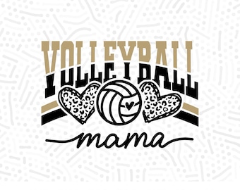 Volleyball Mama Leopard Print SVG, PNG, Game Day Shirt (Digital File)